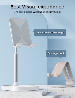 Foto 2 | Foto 2 | Soporte Para Teléfono Móvil Lisen, Ángulo De Altura Ajustable, Blanco - Venta Internacional.