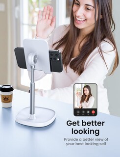 Foto 3 | Foto 3 | Soporte Para Teléfono Móvil Lisen, Ángulo De Altura Ajustable, Blanco - Venta Internacional.
