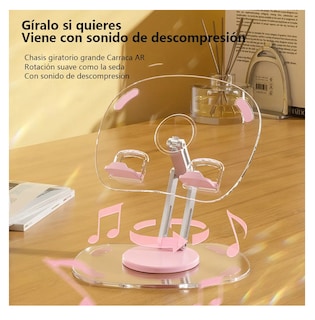 Foto 4 | Foto 4 | Soporte 360 Ajustable Plegable Para Tableta/télefono Rosa Transparente