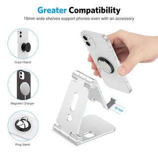 Foto 7 | Foto 7 | Soporte Para Teléfono Celular Omoton C4 Plegable De Aluminio Plateado - Venta Internacional.