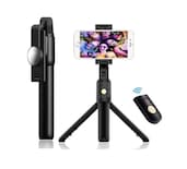 Tripie Para Celular Con Espejo K10 Negro