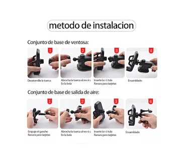 Foto 3 | Foto 3 | Soporte Para Teléfono Para Coche, Soporte Porta Celular 3 En 1 Esi-6105 Negro