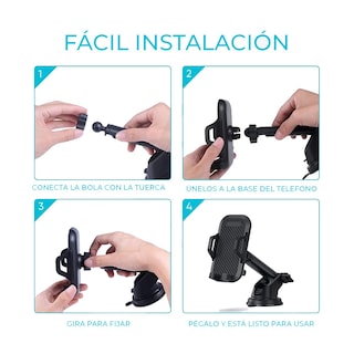 Foto 3 | Foto 3 | Soporte De Celular Para Auto Brazo Extensible Elegate Negro
