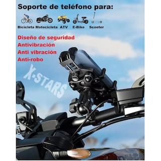 Foto 3 | Foto 3 | Soporte Porta Celular Antirrobopara Motocicleta Amortiguado Eo Safe Imports Esi-13603 Negro