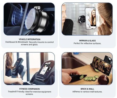 Foto 6 | Foto 6 | Soporte Magnético Para Teléfono Nixieofficial, Giratorio 360°, Plateado - Venta Internacional.