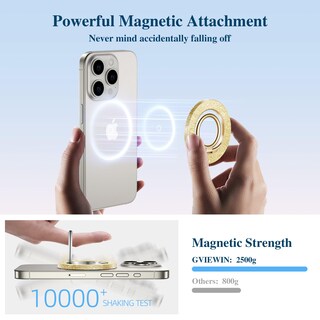 Foto 2 | Foto 2 | Empuñadura Magnética Para Teléfono Gviewin Compatible Con Magsafe Iphone Gold - Venta Internacional.