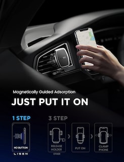 Foto 4 | Foto 4 | Soporte Magnético Para Teléfono Lisen Para Ventilación De Coche, Paquete De 2 (negro) - Venta Internacional.