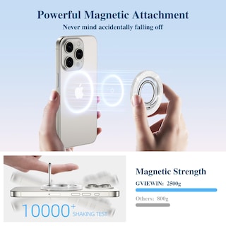 Foto 2 | Foto 2 | Empuñadura Magnética Para Teléfono Gviewin Compatible Con Magsafe Para Iphone Silver - Venta Internacional.