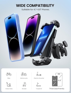 Foto 6 | Foto 6 | Soporte Para Teléfono De Motocicleta Lamicall Para Iphone Galaxy - Venta Internacional.