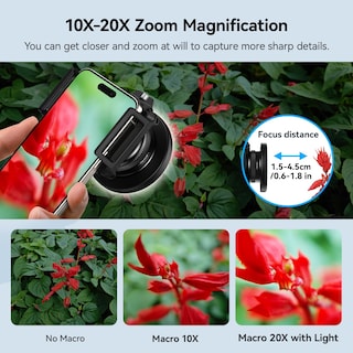 Foto 3 | Foto 3 | Lente Macro Apexel 10-20x Para Fotografía Hd Para Iphone Y Android - Venta Internacional.