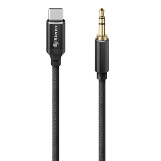 Foto 1 | Foto 1 | Cable Usb C a Plug 3.5 mm de 1.2 m Steren Usb-3975 color Negro