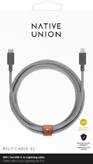 Foto 2 | Foto 2 | Cable Lightning - Type C Belt Kevlar Zebra 3m - Native Union