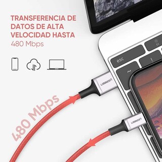 Foto 3 | Foto 3 | Cable Datos Ugreen USB-A a Lightning 1M color Rojo Certificado para iPhone y iPad
