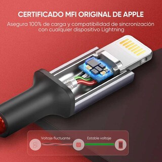 Foto 4 | Foto 4 | Cable Datos Ugreen USB-A a Lightning 1M color Rojo Certificado para iPhone y iPad