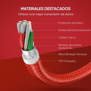 Foto 6 | Foto 6 | Cable Datos Ugreen USB-A a Lightning 1M color Rojo Certificado para iPhone y iPad