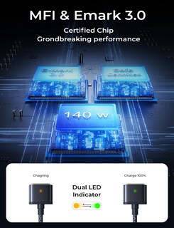 Foto 5 | Foto 5 | Cable Usb C A Magnético Lisen De 140 W Para Macbook Charger De 2 M - Venta Internacional.