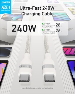 Foto 2 | Foto 2 | Cable Usb C Anker Nano, 240 W, 1 M, Carga Rápida Para Iphone Macbook - Venta Internacional.