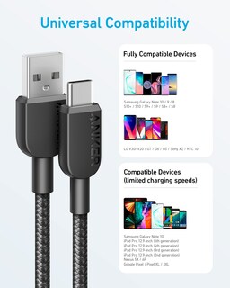 Foto 4 | Foto 4 | Cargador Usb A A Tipo C Cable Anker De 3 Pies Y 2 Unidades Para Samsung - Venta Internacional.