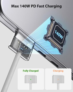Foto 3 | Foto 3 | Cable Usb-c A Magnético Para Macbook, 3 Cables Trenzados De Nailon De 140 W Y 6.6 Pies - Venta Internacional.