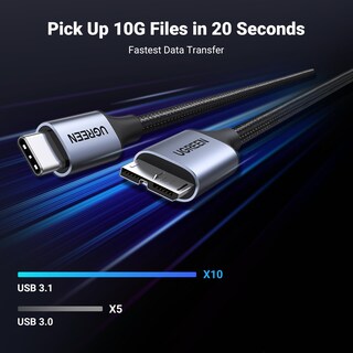 Foto 2 | Foto 2 | Cable Ugreen USB C a Micro B de 10 Gbps 1 m para Disco Duro - Venta Internacional