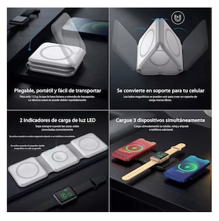 Foto 4 | Foto 4 | Cargador Inalámbrico 3 En 1 Carga Rápida Para Iphone Samsung