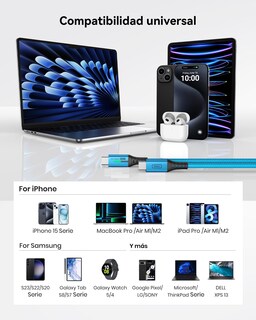 Foto 6 | Foto 6 | Cable Usb-c Iniu, Paquete De 2 Unidades, 6.6 Pies, Azul Para Iphone 16, 15 Pro Max/plus - Venta Internacional.