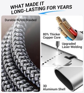 Foto 6 | Foto 6 | Cable De Carga Temdan Para Apple Watch Y Iphone Con Usb C 3 En 2 - Venta Internacional.