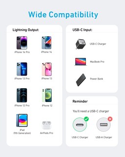 Foto 5 | Foto 5 | Cable Usb-c A Lightning Anker 310 Negro De 10 Pies Para Iphone - Venta Internacional