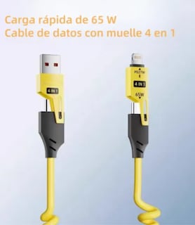 Foto 4 | Foto 4 | 2pc Xtellar Cable De Datos Usb 4 En 1 Auto/car Play Uso Rudo Resorte