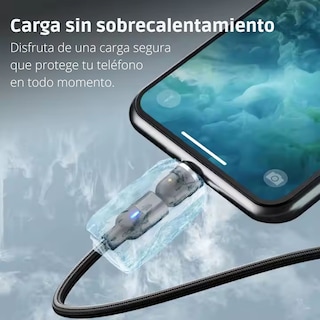 Foto 8 | Foto 8 | Cable Cargador Magnético 3 En 1 Usb-c / Micro Usb / Lightning 1 Metro 2.4a Con Giro 540° – Compatible Con Android Y Iphone