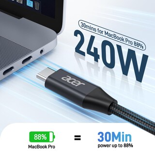 Foto 2 | Foto 2 | Cable Usb-c Acer Cable Usb C De 240 W (paquete De 2) 2 M Trenzado De Nailon - Venta Internacional.