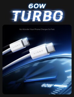 Foto 3 | Foto 3 | Cable Usb C A Usb C Lisen Paquete De 5 Unidades 1 M/2 M/2 M/3 M Para Iphone 16 - Venta Internacional.