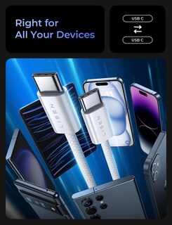 Foto 7 | Foto 7 | Cable Usb C A Usb C Lisen Paquete De 5 Unidades 1 M/2 M/2 M/3 M Para Iphone 16 - Venta Internacional.