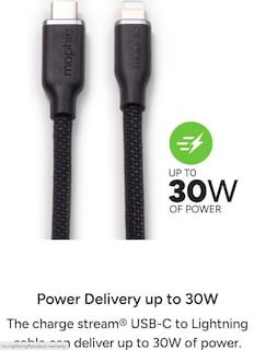 Foto 3 | Foto 3 | Cable Mophie Charge Stream Usb-c A Lightning De Silicona De 2 M Y 30 W - Venta Internacional.