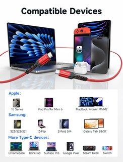 Foto 4 | Foto 4 | Cable Usb C A Usb C Jsaux De 100 W  5 A  Carga Rápida De 10 Pies (paquete De 2) - Venta Internacional.