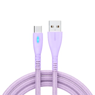 Foto 1 | Foto 1 | Cable Tipo Usb A Tipo C Carga Rápida Indicador Led 1.2 M Color Lila