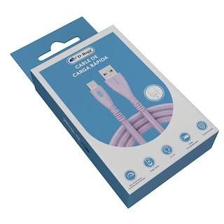 Foto 3 | Foto 3 | Cable Tipo Usb A Tipo C Carga Rápida Indicador Led 1.2 M Color Lila