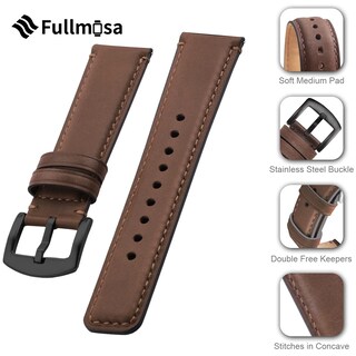 Foto 7 | Foto 7 | Correa de Reloj Fullmosa de Piel Bruñida de 20 Mm para Samsung Galaxy - Venta Internacional