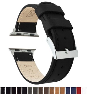 Foto 2 | Foto 2 | Correa De Reloj Barton De Piel Negra De Grano Superior Para Apple Watch - Venta Internacional.