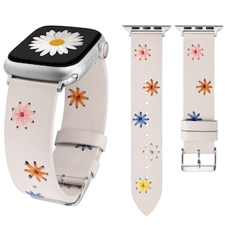 Foto 1 | Foto 1 | Correa De Reloj Wearlizer Daisy De Piel Suave Para Mujer Apple - Venta Internacional.