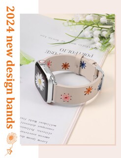 Foto 3 | Foto 3 | Correa De Reloj Wearlizer Daisy De Piel Suave Para Mujer Apple - Venta Internacional.