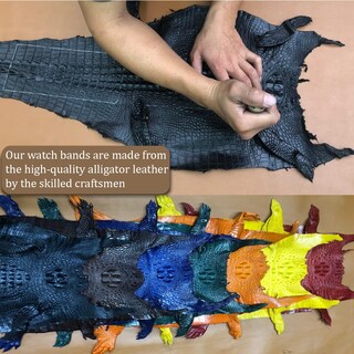 Foto 6 | Foto 6 | Correa De Reloj Vinacreations Alligator Apple, Azul Marino, 45 Mm - Venta Internacional.