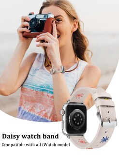 Foto 4 | Foto 4 | Correa De Reloj Wearlizer De Piel Suave Con Estampado Floral Para Mujer Apple - Venta Internacional.