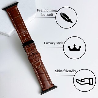 Foto 4 | Foto 4 | Correa De Reloj Vinacreations De Piel De Cocodrilo Para Apple Watch De 41 Mm - Venta Internacional.