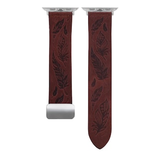 Foto 5 | Foto 5 | Correa de Reloj De Piel Auténtica Npet Con Estampado De Plumas Grabadas - Venta Internacional