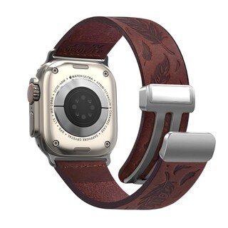 Foto 1 | Foto 1 | Correa De Reloj Npet De Piel Auténtica Con Plumas Grabadas En Estilo Western - Venta Internacional