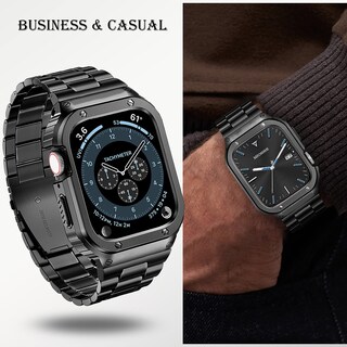 Foto 4 | Foto 4 | Correa y Funda de Reloj MioHHR de Acero Inoxidable para Apple de 44 mm/42 mm - Venta Internacional