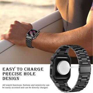 Foto 6 | Foto 6 | Correa y Funda de Reloj MioHHR de Acero Inoxidable para Apple de 44 mm/42 mm - Venta Internacional