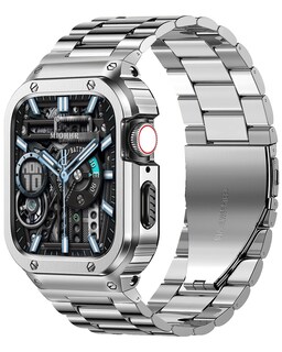 Foto 1 | Foto 1 | Correa y Funda de Reloj Mio-hhr de Acero Inoxidable para Apple - Venta Internacional