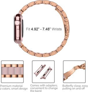 Foto 5 | Foto 5 | Correa De Reloj Wearlizer Compatible Con Apple 38/40/41 Mm, Color Rosa - Venta Internacional.